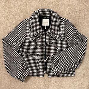 Avec Les Filles Black and White Checkered Blazer